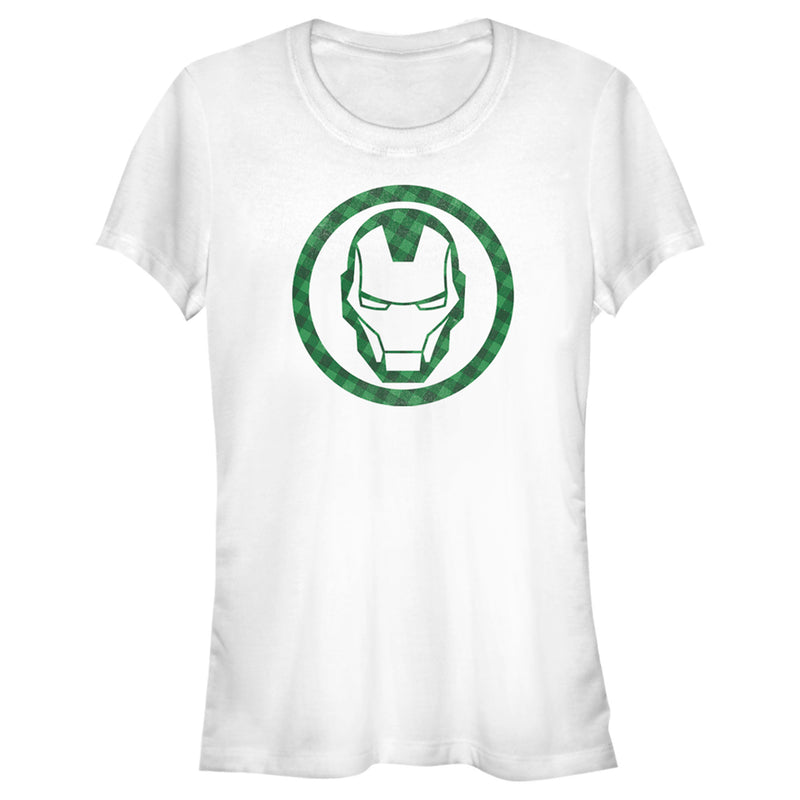 Junior's Marvel St. Patrick's Day Lucky Iron Man Mask T-Shirt