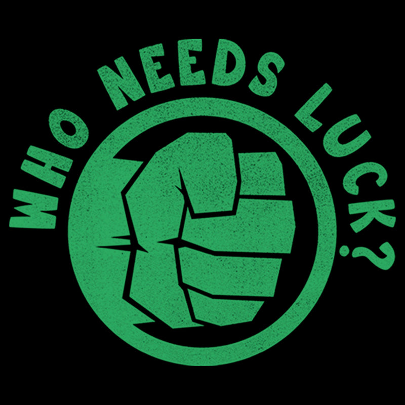 Boy's Marvel St. Patrick's Day Hulk Fist Who Needs Luck T-Shirt