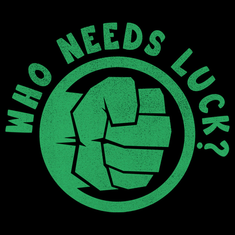 Men's Marvel St. Patrick's Day Hulk Fist Who Needs Luck T-Shirt