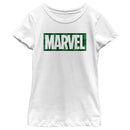 Girl's Marvel St. Patrick's Day Green Marvel Logo T-Shirt