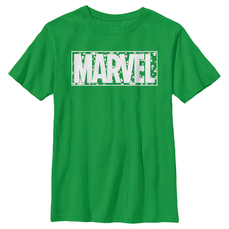 Boy's Marvel St. Patrick's Day Shamrock Marvel Logo T-Shirt
