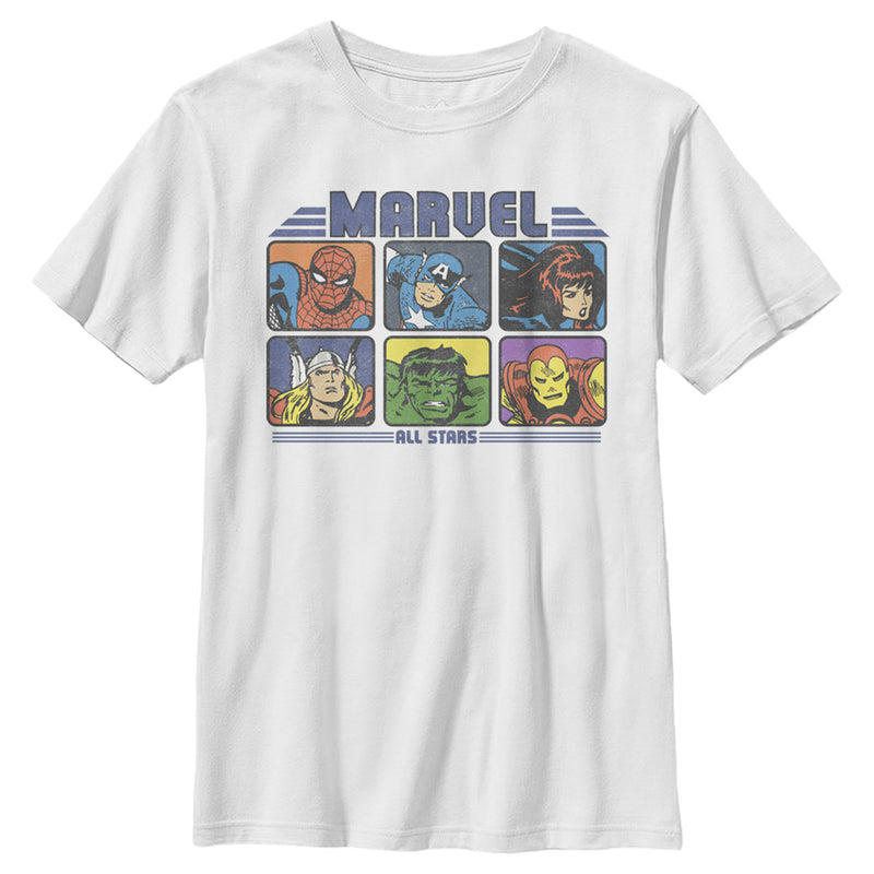 Boy's Marvel Retro Avengers Boxed Up T-Shirt