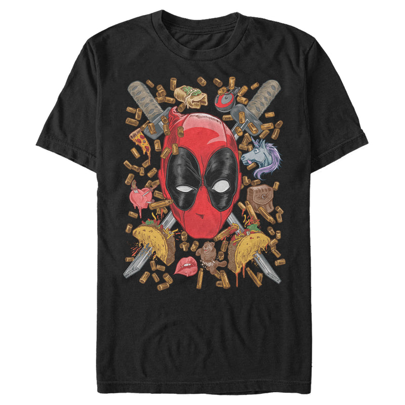 Men's Marvel: Deadpool Tacos Bullets Swords and A Hero T-Shirt