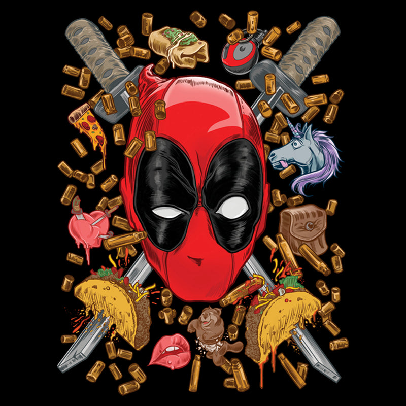 Men's Marvel: Deadpool Tacos Bullets Swords and A Hero T-Shirt