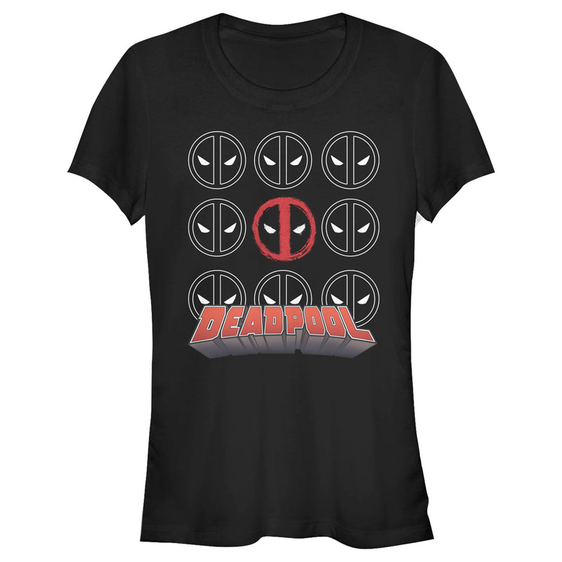 Junior's Marvel: Deadpool Icon Grid T-Shirt