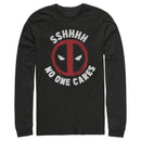 Men's Marvel: Deadpool Shh… No One Cares Logo Long Sleeve Shirt