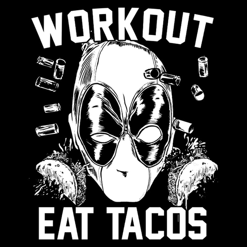 Junior's Marvel: Deadpool Workout Eat Tacos T-Shirt