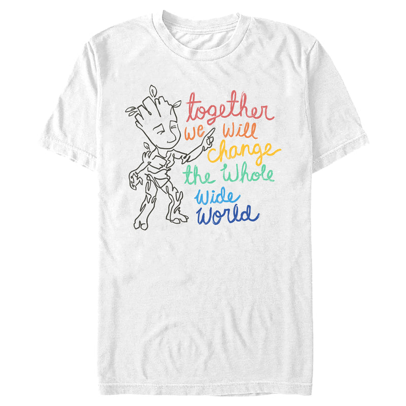 Men's Guardians of the Galaxy Groot Together We Will Change the World T-Shirt