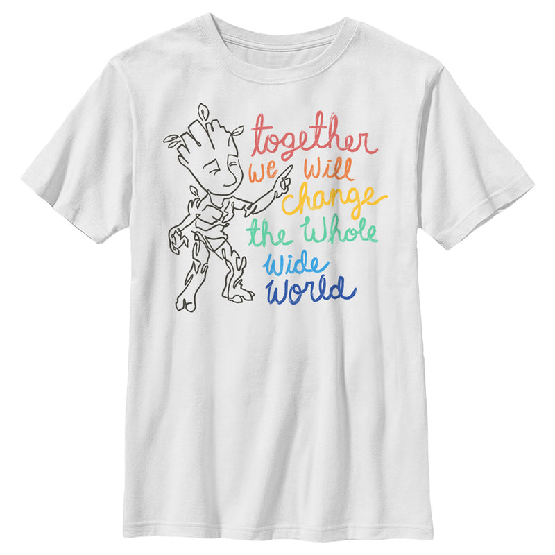 Boy's Guardians of the Galaxy Groot Together We Will Change the World T-Shirt