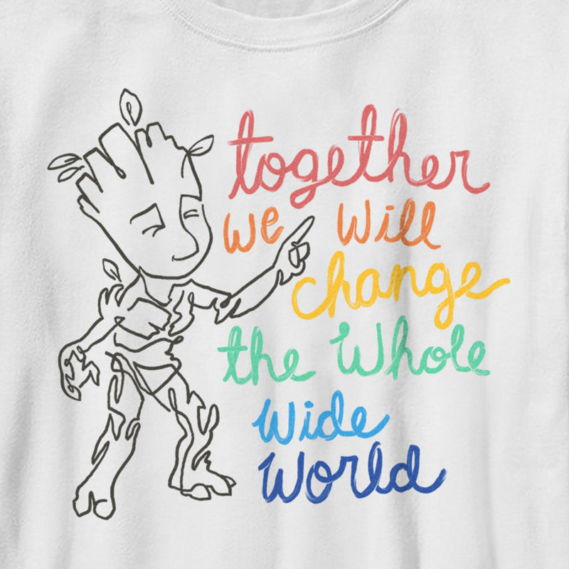 Boy's Guardians of the Galaxy Groot Together We Will Change the World T-Shirt