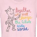 Junior's Guardians of the Galaxy Groot Together We Will Change the World T-Shirt