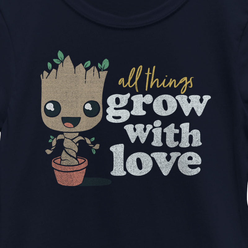 Girl's Guardians of the Galaxy Groot All Things Grow with Love T-Shirt