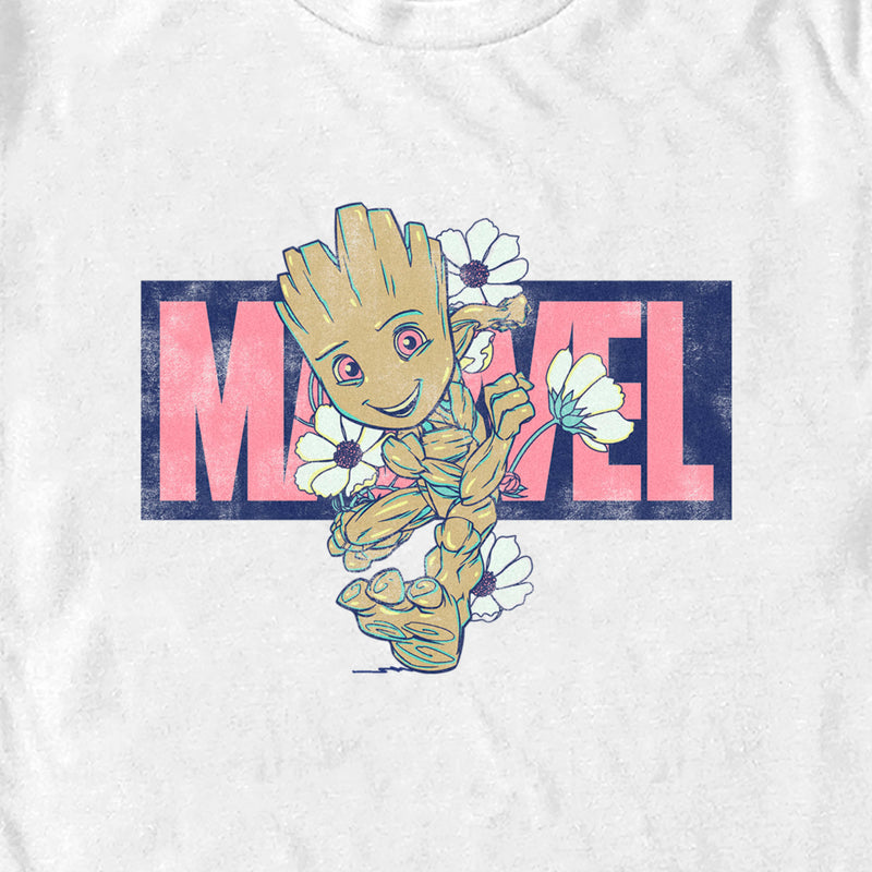 Men's Guardians of the Galaxy Distressed Floral Baby Groot T-Shirt
