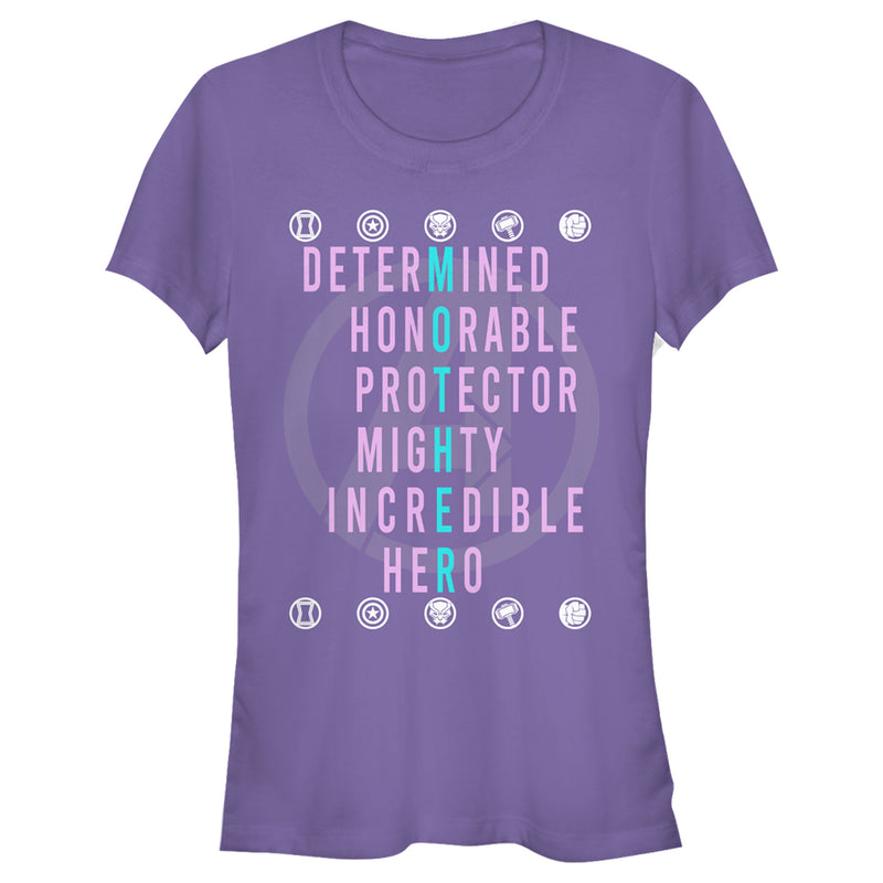 Junior's Marvel Mother's Day Heroes Badges T-Shirt