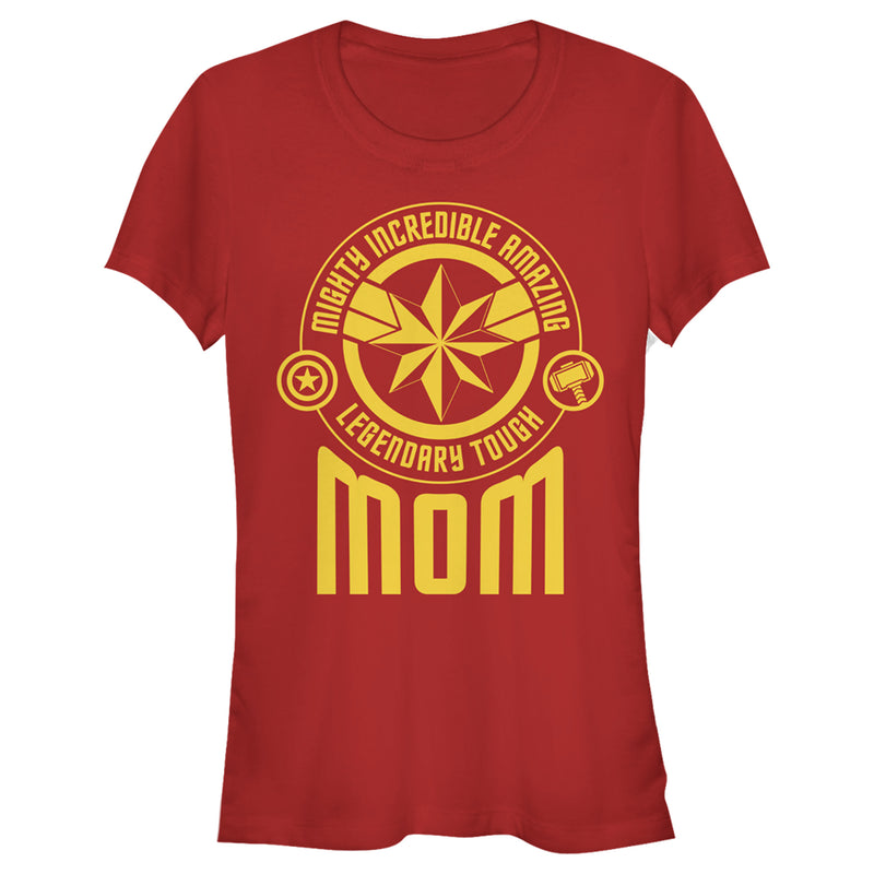 Junior's Marvel Mother's Day Mighty Mom Badge T-Shirt