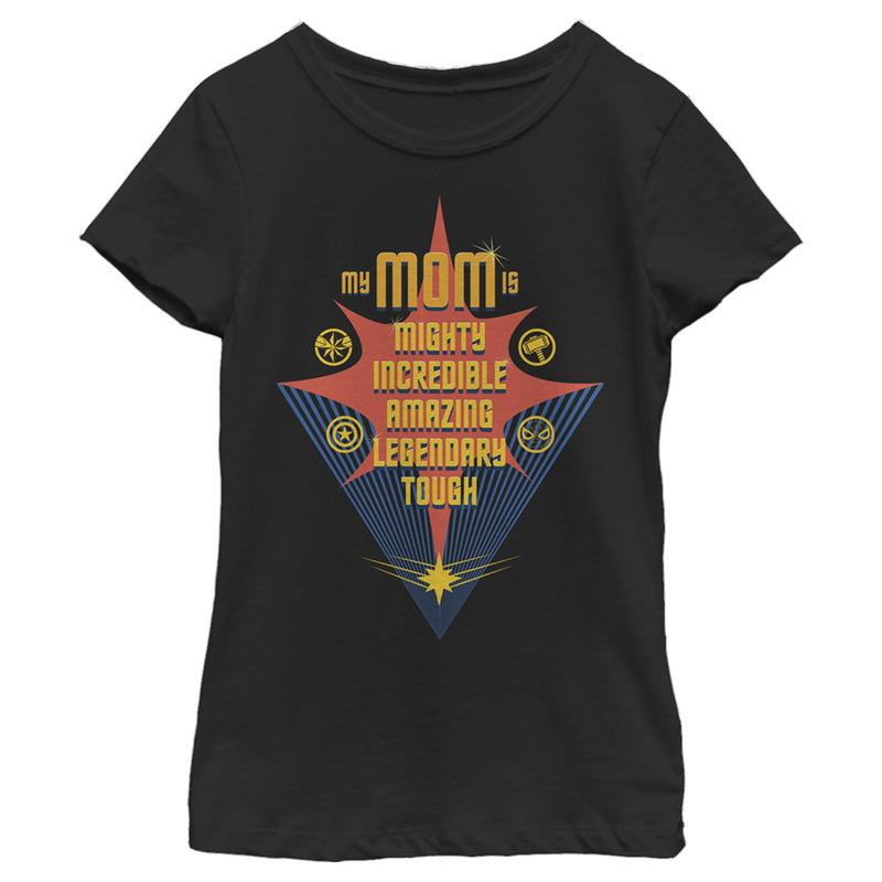 Girl's Marvel My Mom is Mighty Incredible T-Shirt