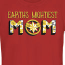 Junior's Marvel Earths Mightiest Mom Captain Marvel Badge T-Shirt