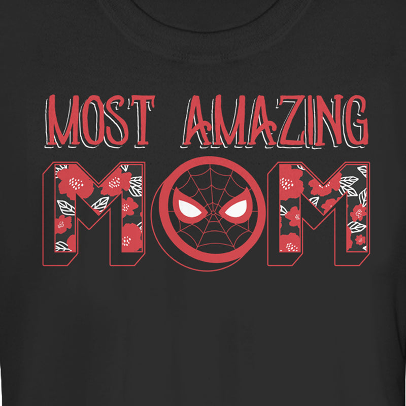 Junior's Marvel Most Amazing Mom Spider-Man Badge T-Shirt