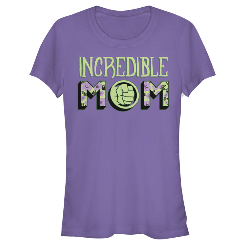 Junior's Marvel Incredible Mom Hulk Badge T-Shirt