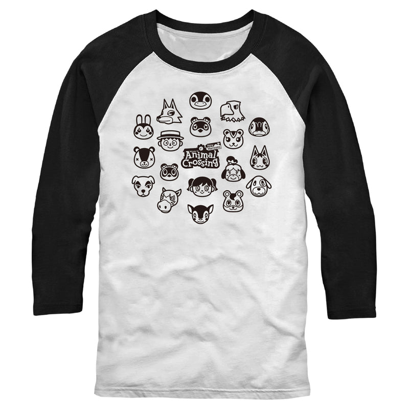 Men's Nintendo New Horizons Character Icons Baseball Tee