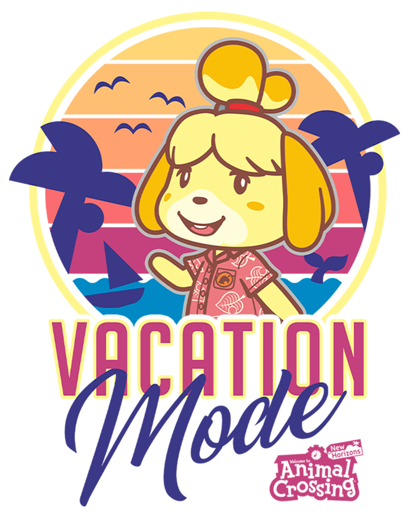 Men's Nintendo Vacation Mode Isabelle Baseball Tee