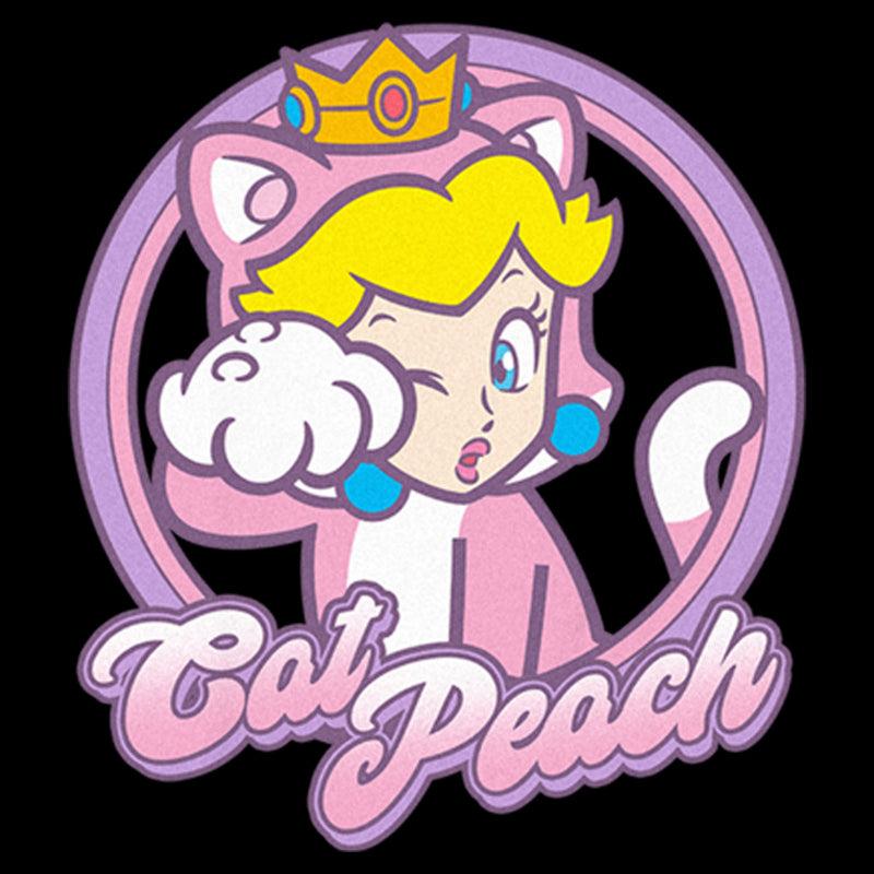 Girl's Nintendo Pink Cat Peach T-Shirt