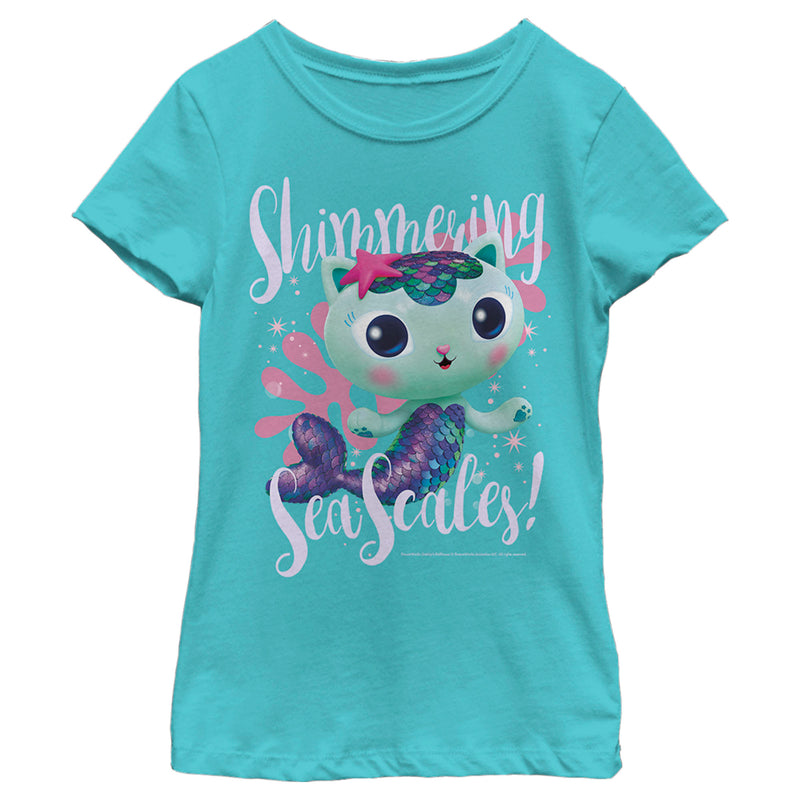 Girl's DreamWorks: Gabby's Dollhouse MerCat Shimmering Sea Scales T-Shirt