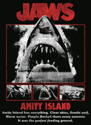 Men's Jaws Black and White Poster T-Shirt