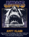 Men's Jaws Blue and Yellow Poster T-Shirt