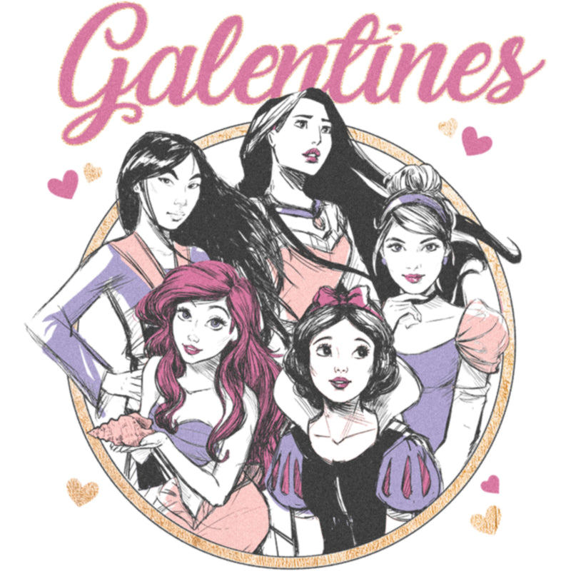 Junior's Disney Galentines Sketch T-Shirt