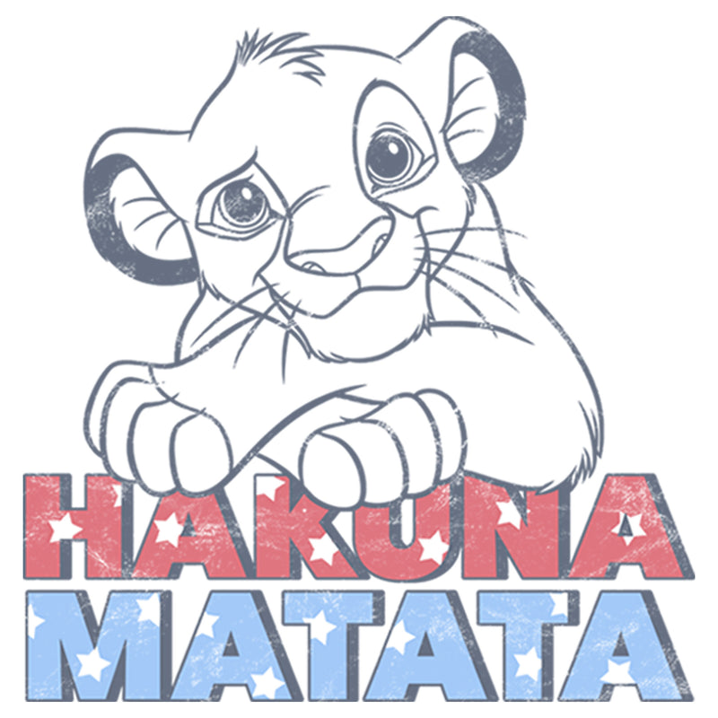 Men's Lion King Simba Hakuna Matata Stars and Stripes T-Shirt