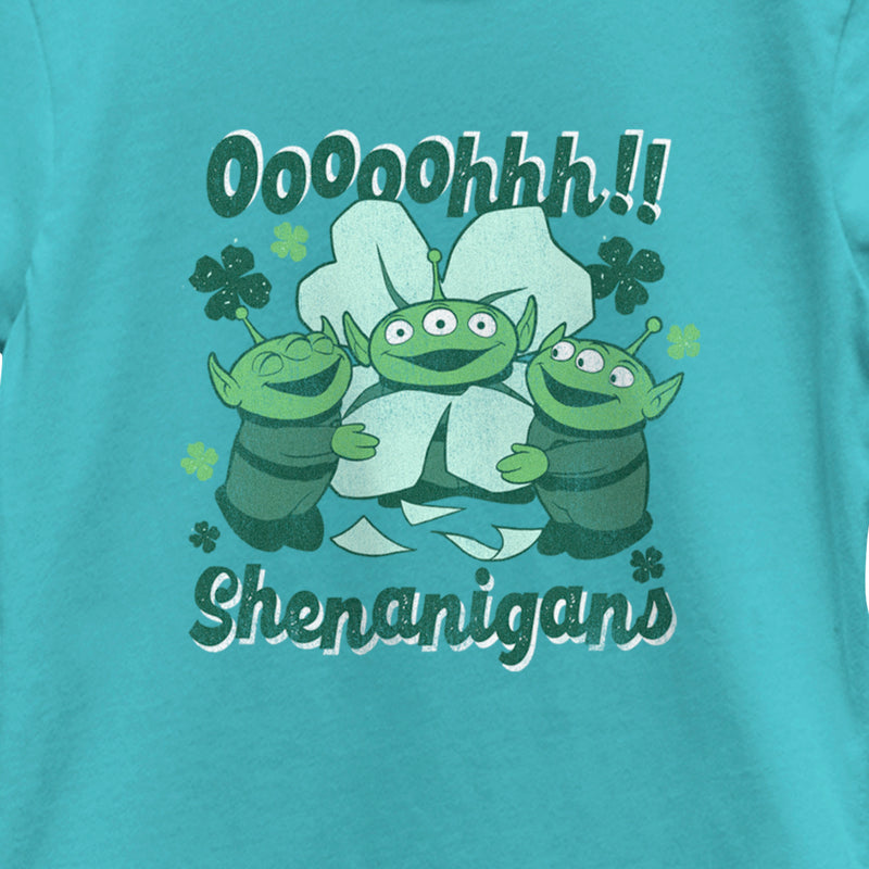 Girl's Toy Story St. Patrick's Day Little Green Men Ooooohhh Shenanigans T-Shirt