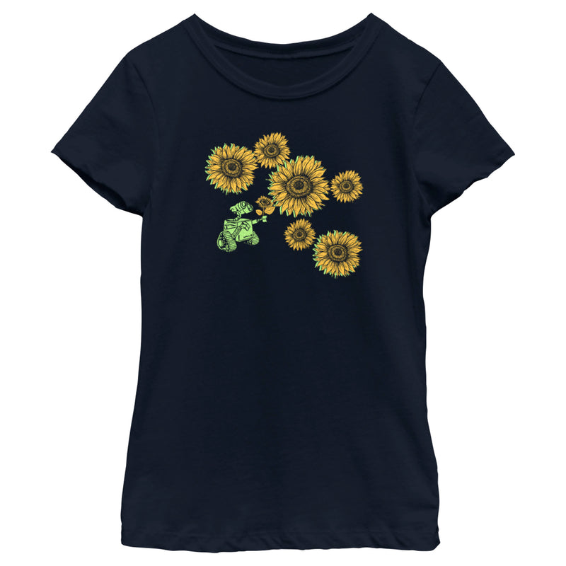 Girl's Wall-E Holding Sunflowers T-Shirt