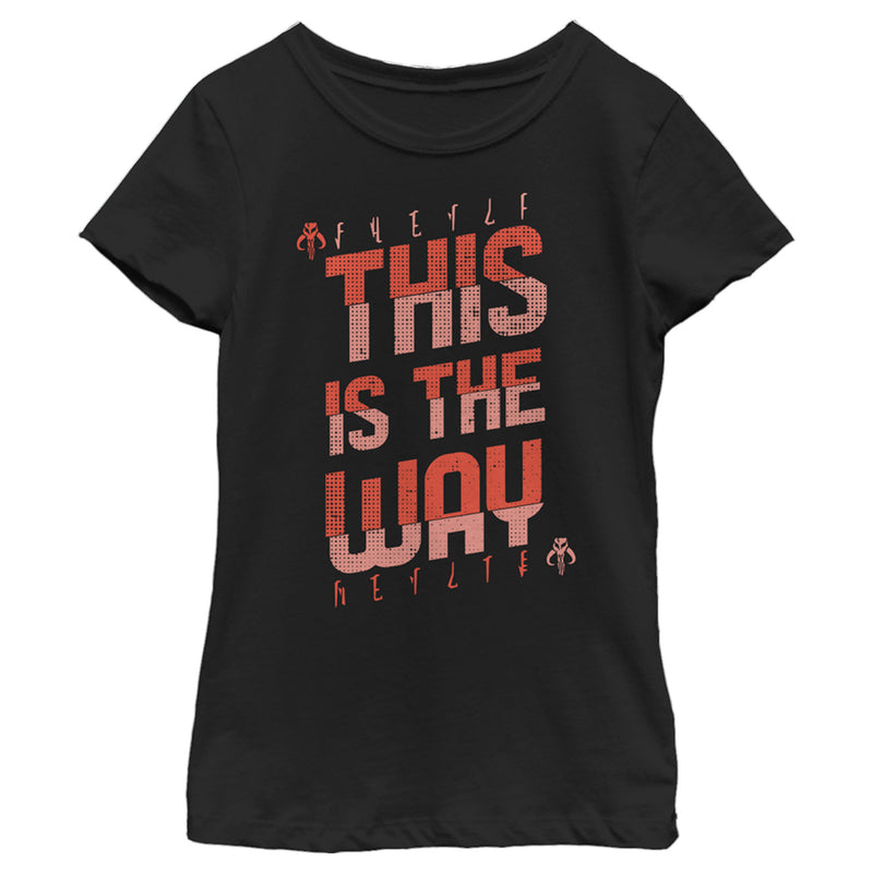 Girl's Star Wars: The Mandalorian This is the Way Red Quote T-Shirt