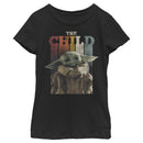 Girl's Star Wars: The Mandalorian The Child Distressed Colorful Poster T-Shirt