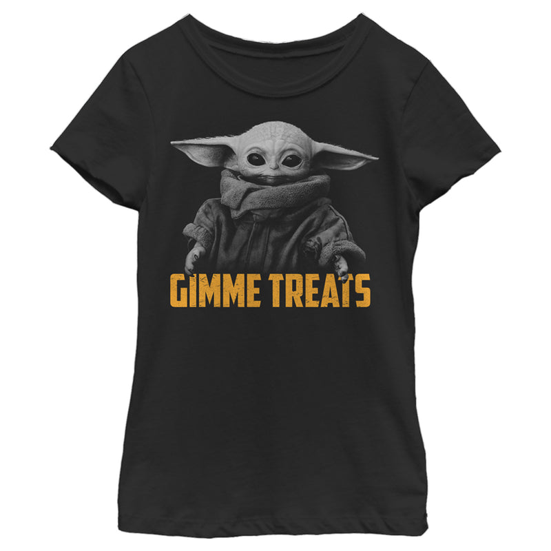 Girl's Star Wars: The Mandalorian Halloween Grogu Gimme Treats T-Shirt