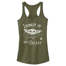 Junior's Star Wars: The Mandalorian Grogu St. Patrick's Day Luckiest In The Galaxy Racerback Tank Top