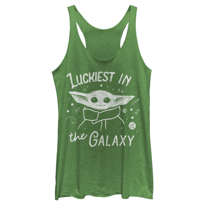 Women's Star Wars: The Mandalorian Grogu St. Patrick's Day Luckiest In The Galaxy Racerback Tank Top