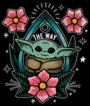 Junior's Star Wars: The Mandalorian Grogu Flower Tattoo Sweatshirt