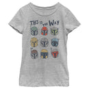 Girl's Star Wars: The Mandalorian Different Mando Helmets T-Shirt