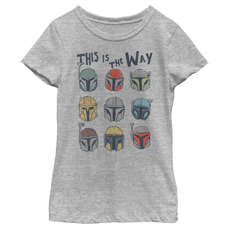 Girl's Star Wars: The Mandalorian Different Mando Helmets T-Shirt