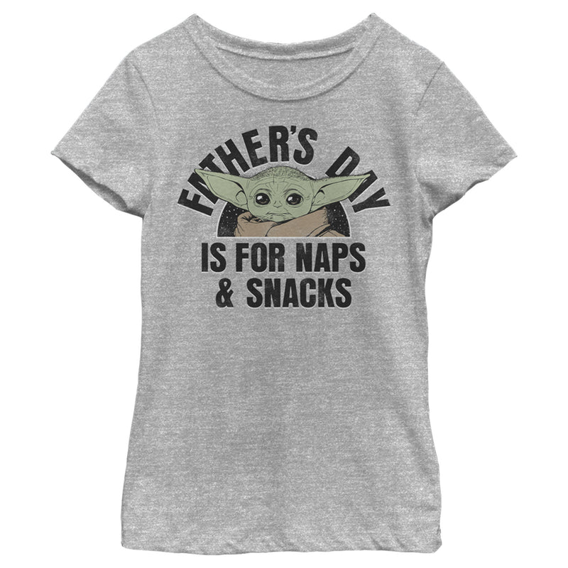 Girl's Star Wars: The Mandalorian Grogu Father's Day is for Naps & Snacks T-Shirt