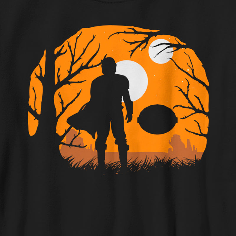 Boy's Star Wars: The Mandalorian Halloween Din Djarin Haunting Galaxy T-Shirt