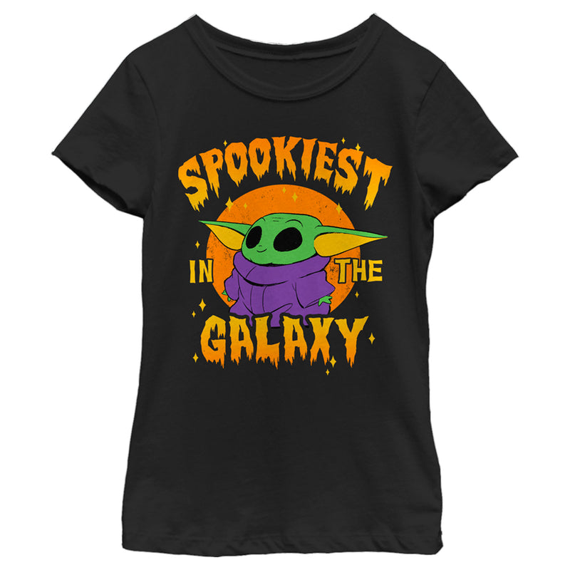 Girl's Star Wars: The Mandalorian Halloween Grogu Spookiest in the Galaxy T-Shirt