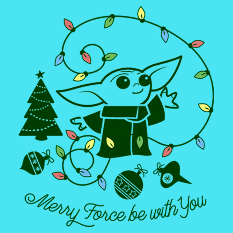 Girl's Star Wars: The Mandalorian Merry the Force Be With You Grogu T-Shirt