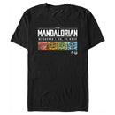 Men's Star Wars: The Mandalorian Grogu Wherever I Go He Goes Colorful Squares T-Shirt