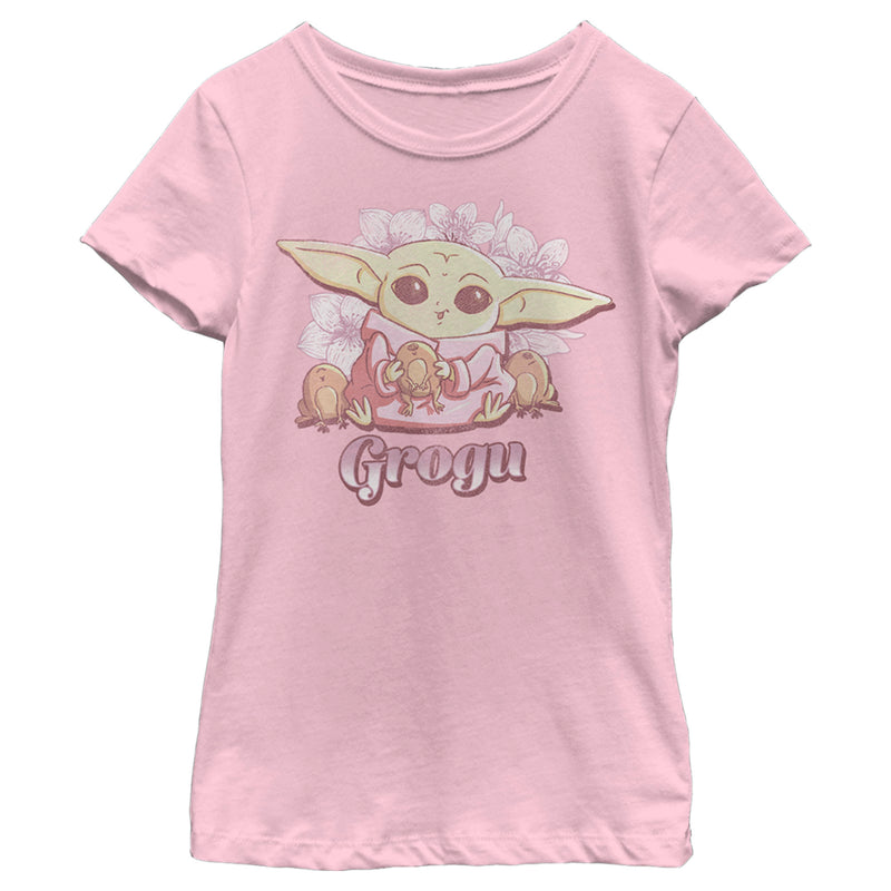 Girl's Star Wars: The Mandalorian Grogu Cute Frogs T-Shirt