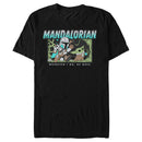 Men's Star Wars: The Mandalorian Retro Cartoon Macaroon Chase T-Shirt