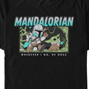 Men's Star Wars: The Mandalorian Retro Cartoon Macaroon Chase T-Shirt