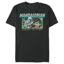Men's Star Wars: The Mandalorian Retro Cartoon Ball Chase T-Shirt